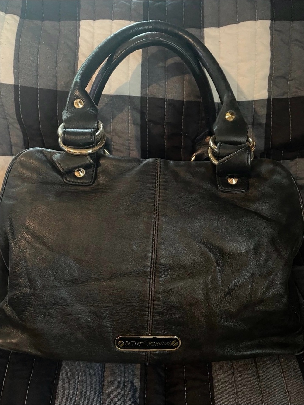 Vintage Y2K Betsey Johnson 2005 "We're Just Frilled" Ruffled Studded Satchel - Picture 2 of 9